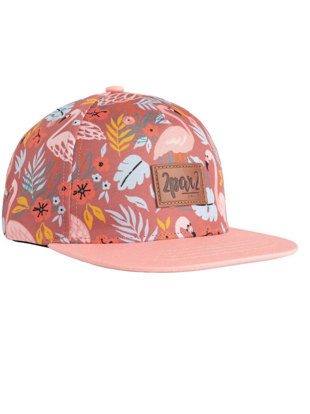 Deux par Deux Girl Printed Cap Cinnamon Pink Flamingos - Toddler|Child